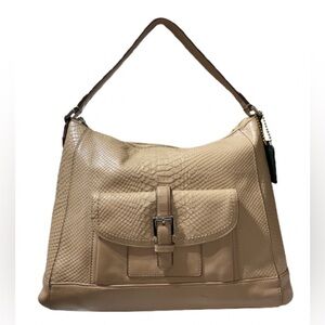 Coach F31283 Charlie Python embossed Leather Hobo Tote Shoulder Handbag 2014